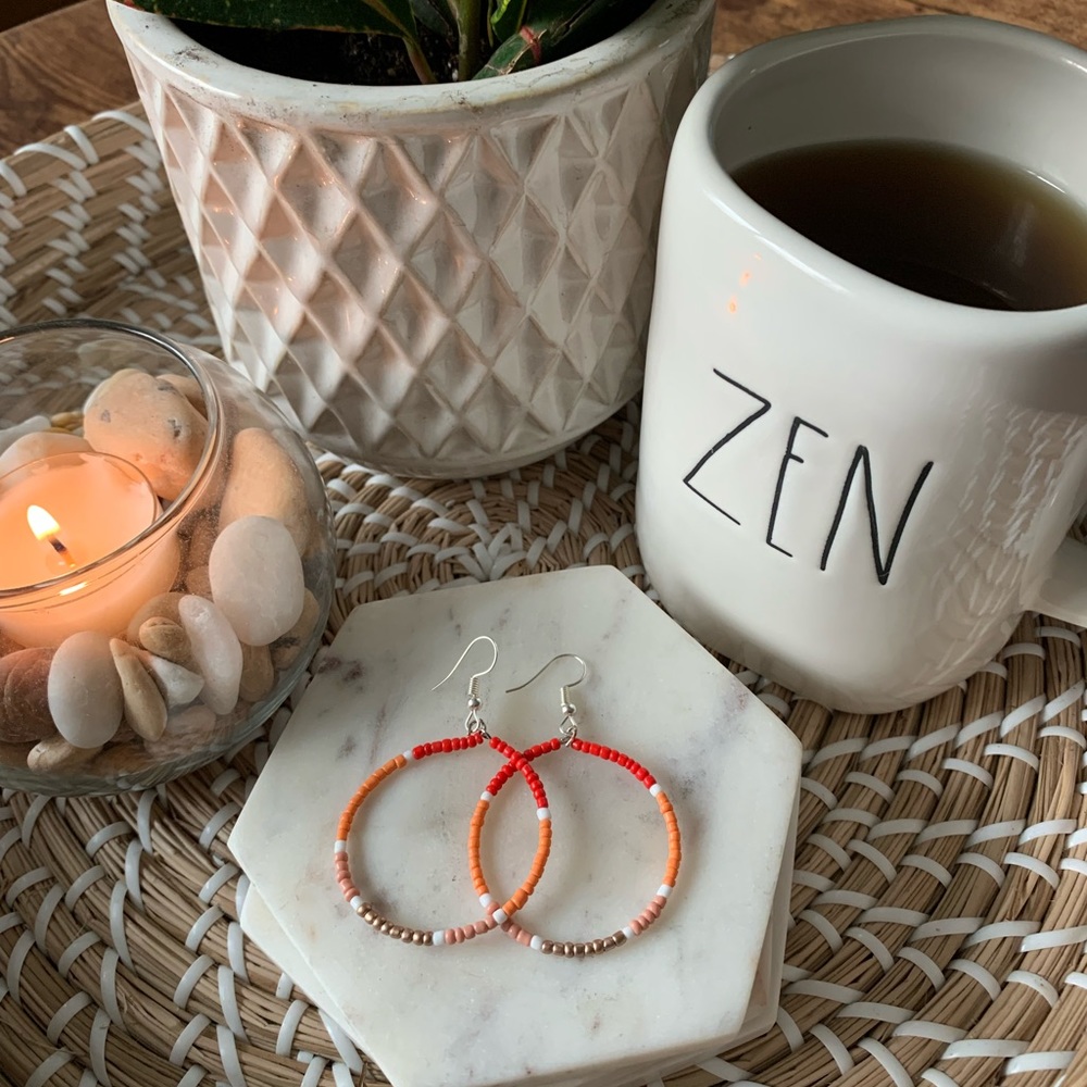 Boho beaded handmade earrings